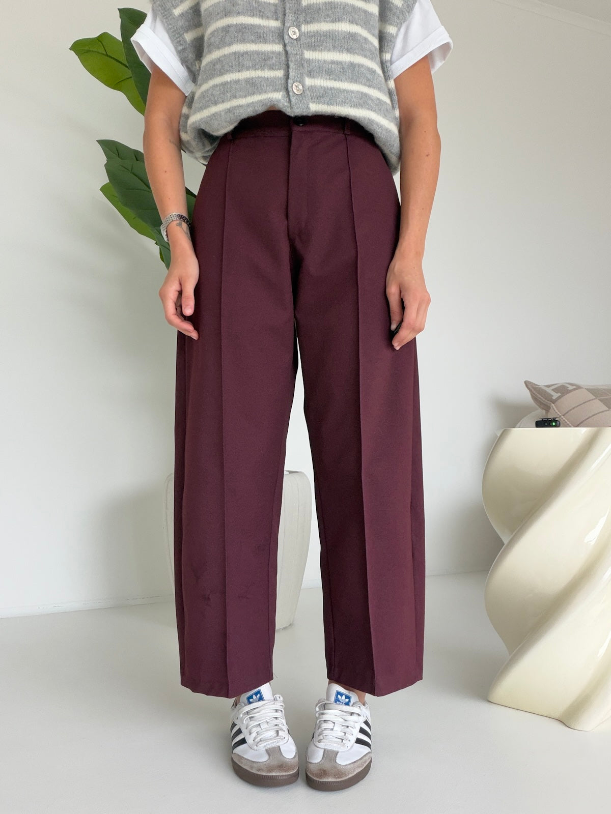 PANTALONE SLOUCHY BORDEAUX