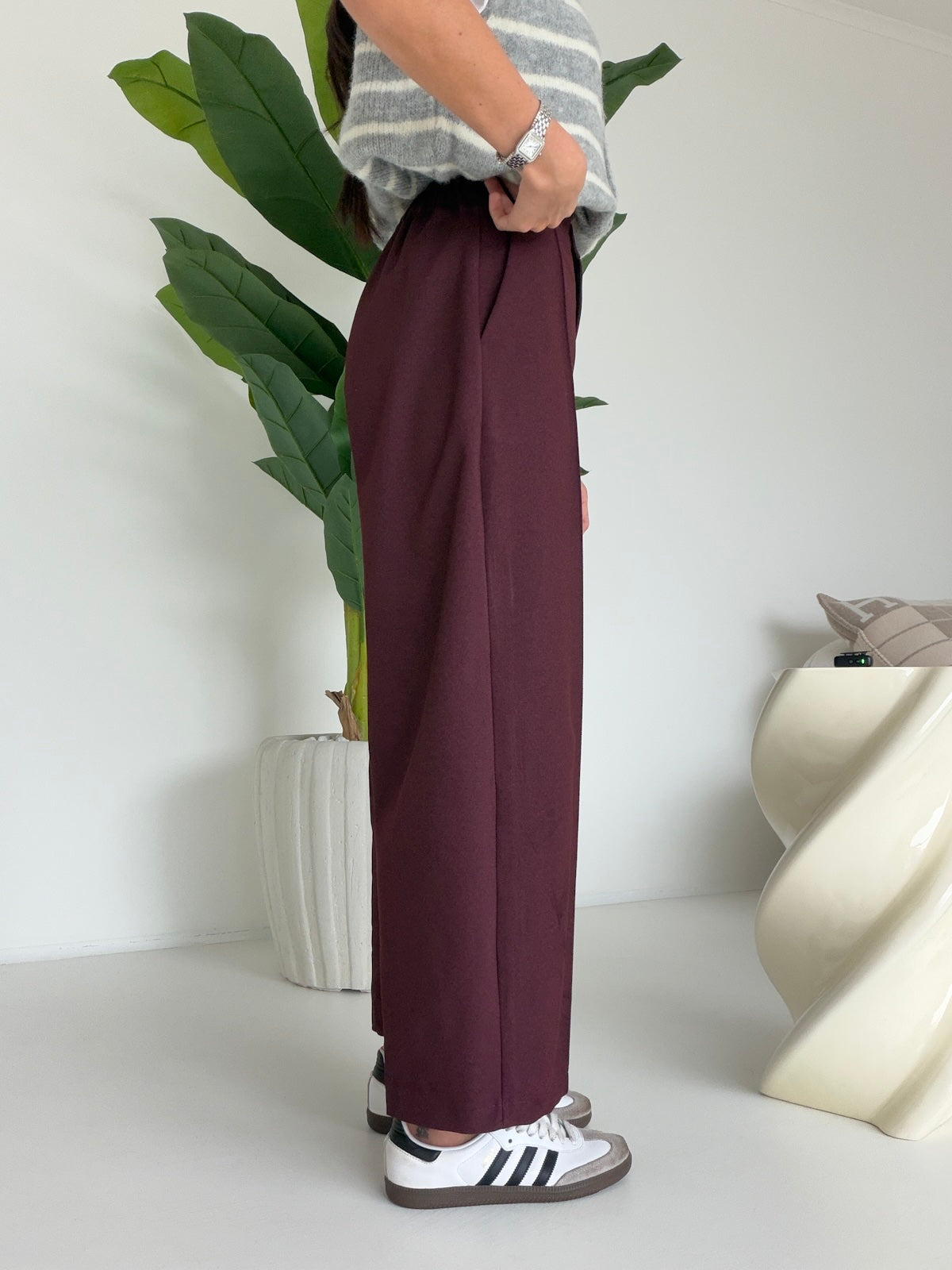 PANTALONE SLOUCHY BORDEAUX