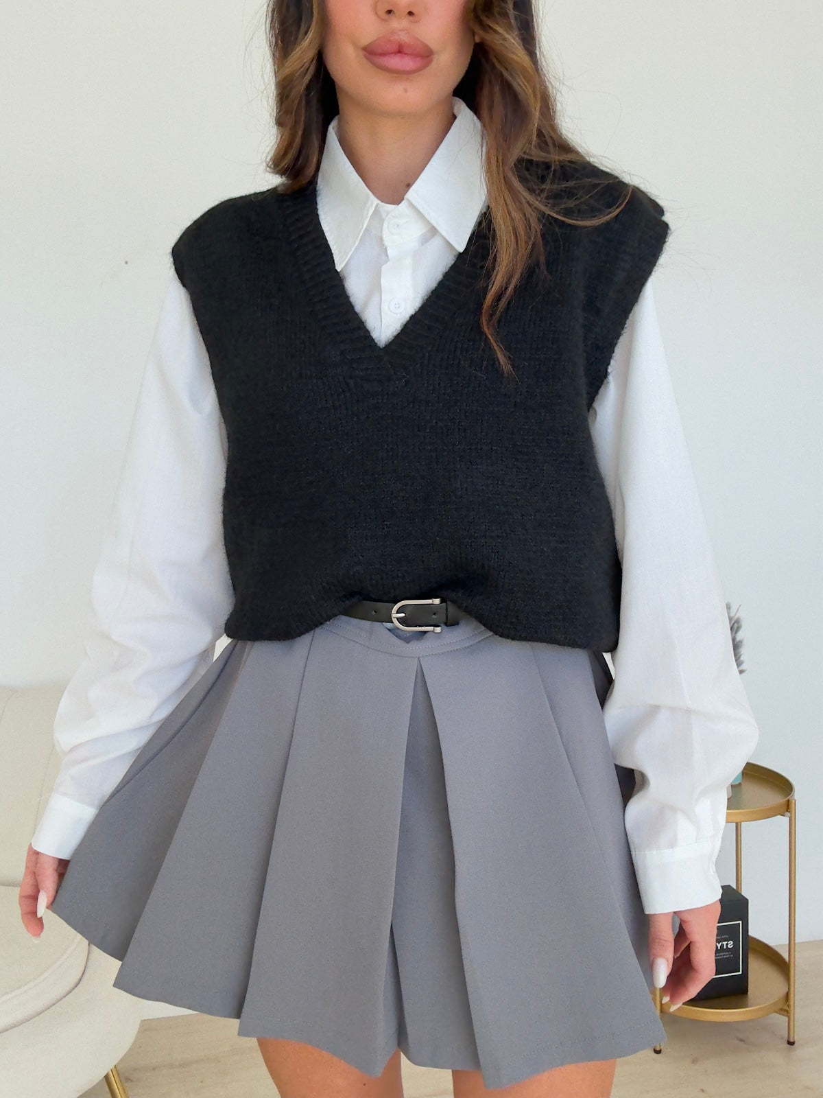 C2432-GILET+CAMICIA ILARY NERO