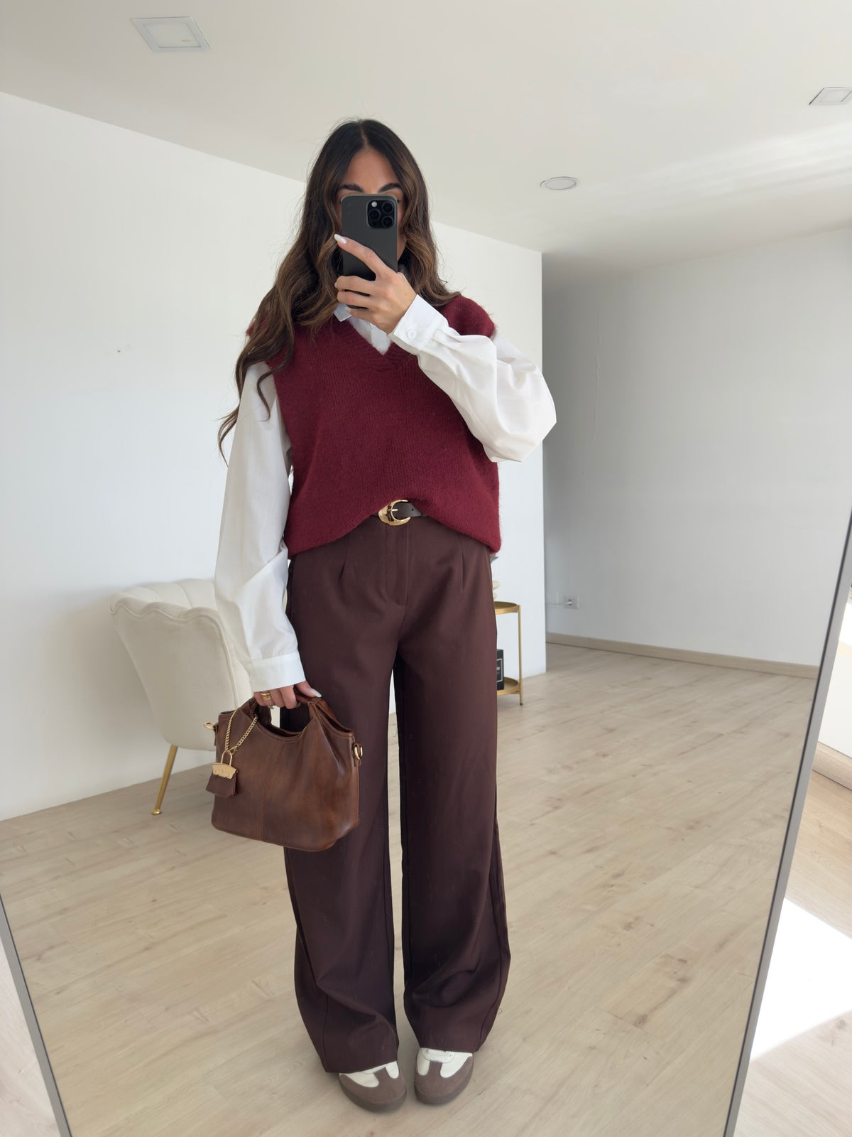 C2432-GILET+CAMICIA ILARY BORDEAUX