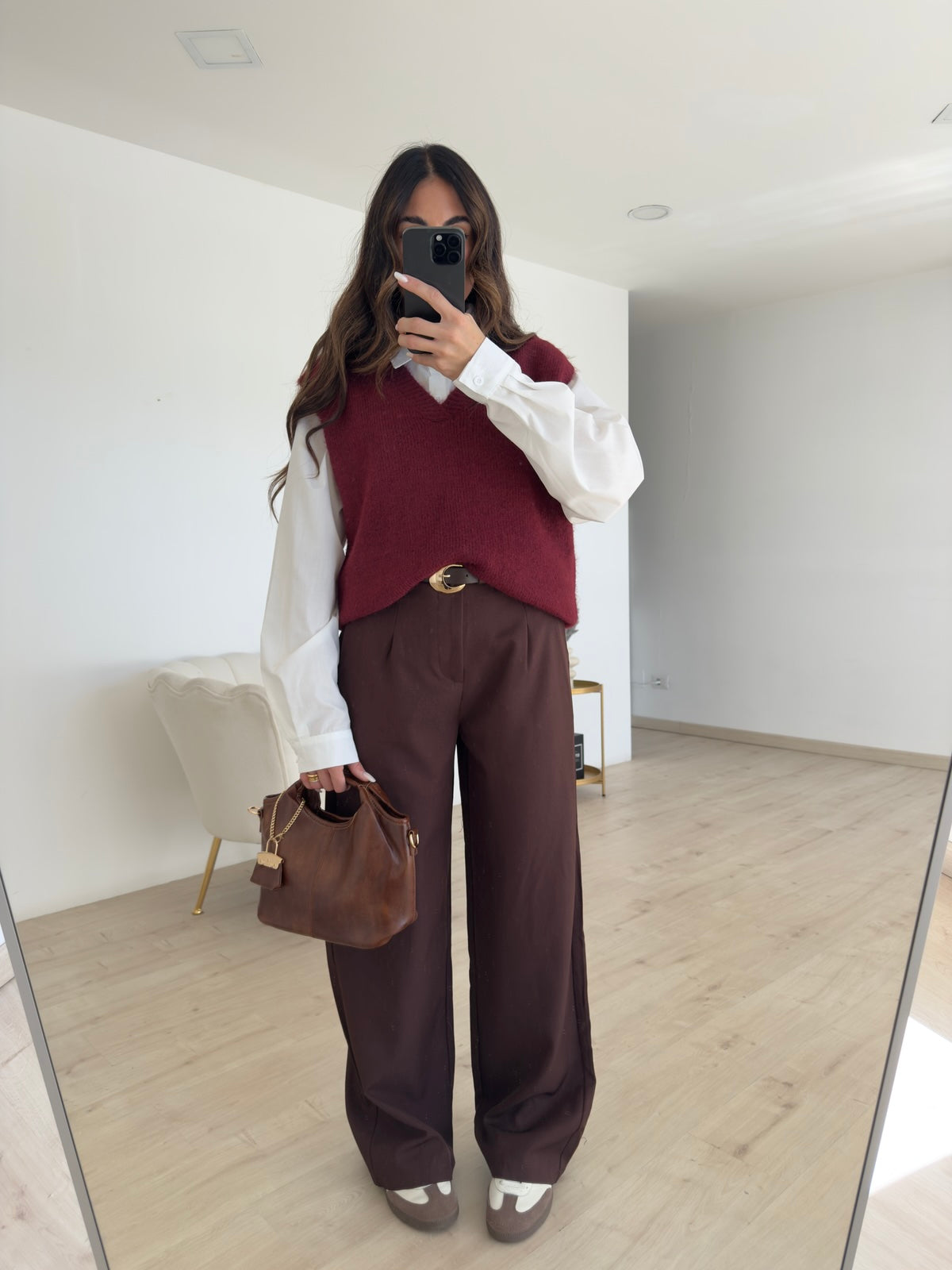 C2432-GILET+CAMICIA ILARY BORDEAUX