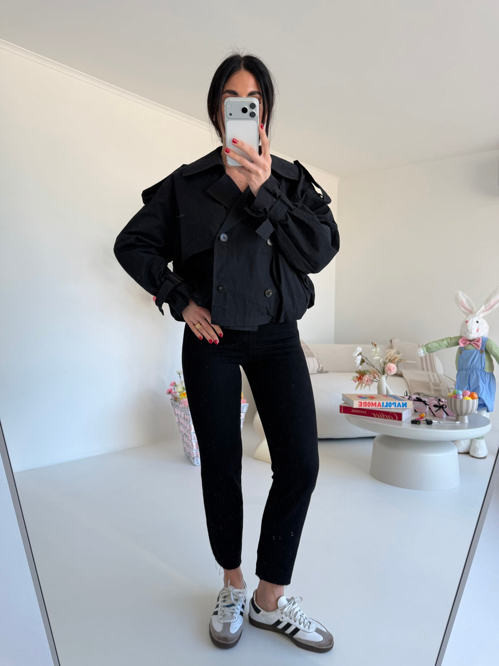 5552-MINI TRENCH TREND NERO