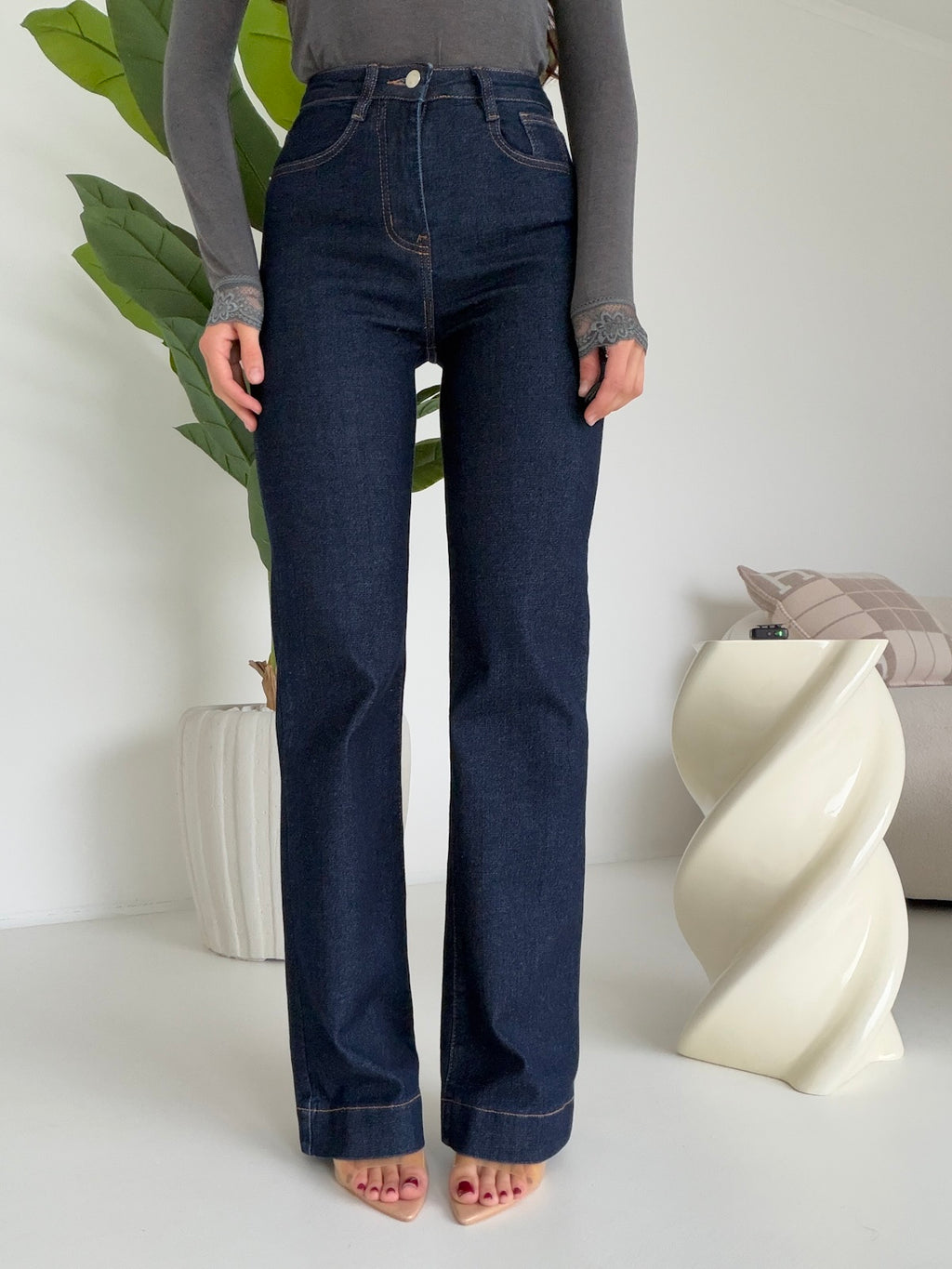 Y6881T-JEANS GAMBA DRITTA  ZENA