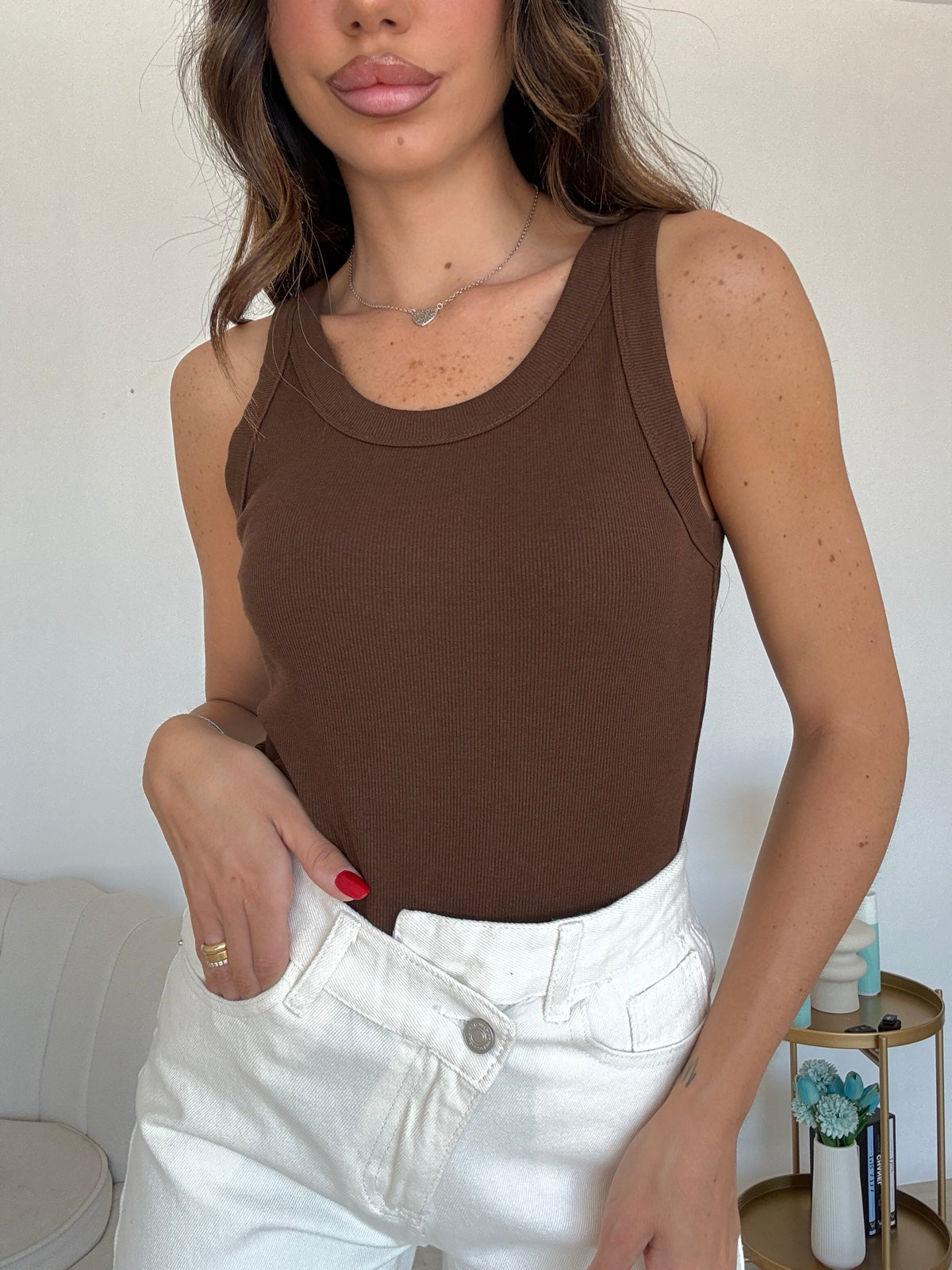 5818-SHORT DENIM BASIC MILK
