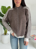 CARDIGAN AMIRA TAUPE & MILK