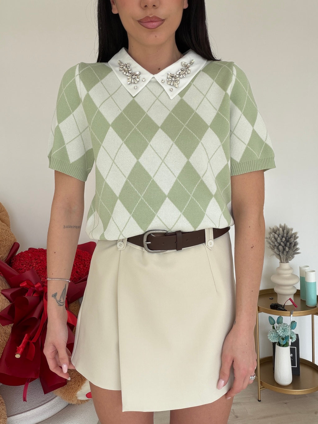 6555-MINI GONNA-SHORT CLICHE' BURRO