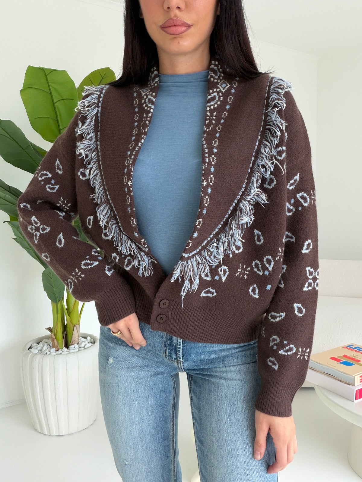 YHC7390-CARDIGAN BRAIES CHOCO