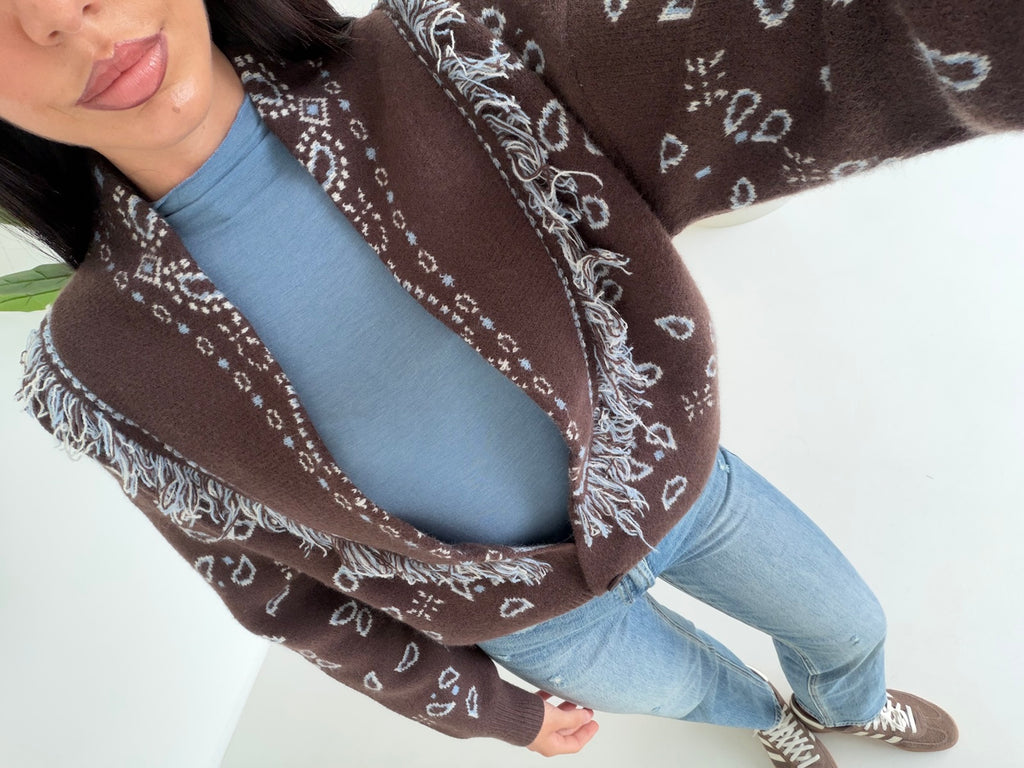 YHC7390-CARDIGAN BRAIES CHOCO
