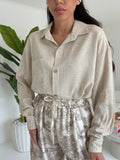 CAMICIA IN SIMIL LINO BURRO