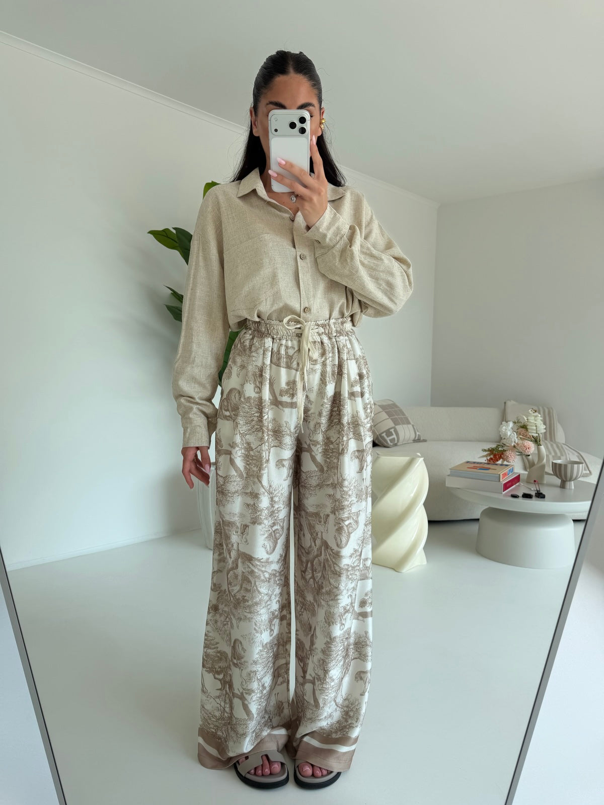 CAMICIA IN SIMIL LINO BURRO