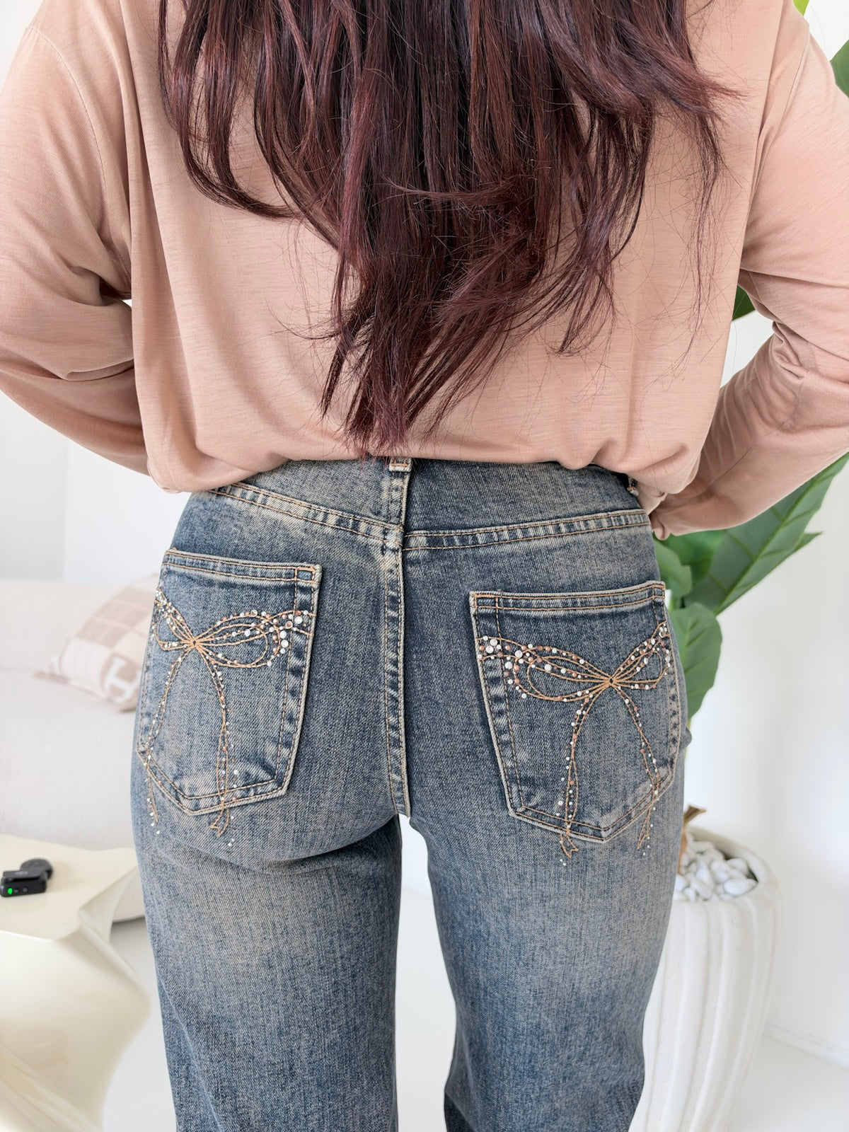 N2788-JEANS  GAMBA DRITTA IVORY