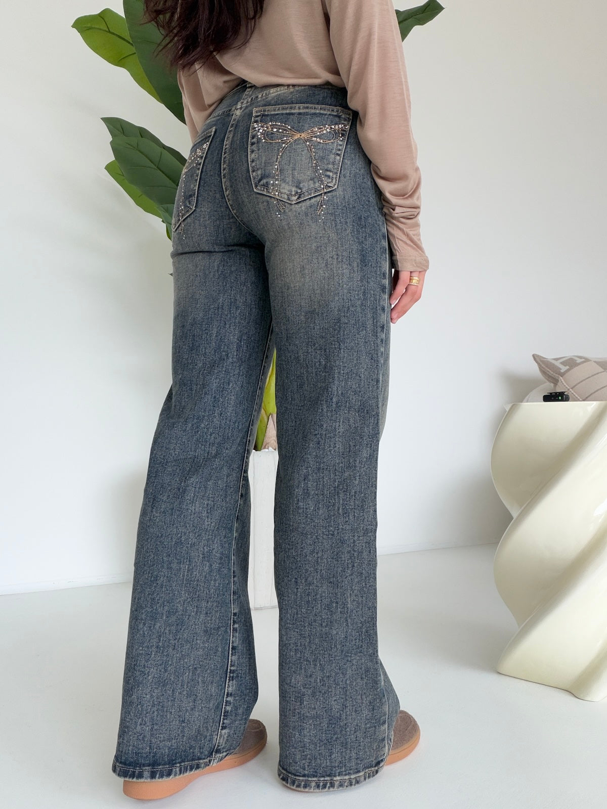 N2788-JEANS  GAMBA DRITTA IVORY
