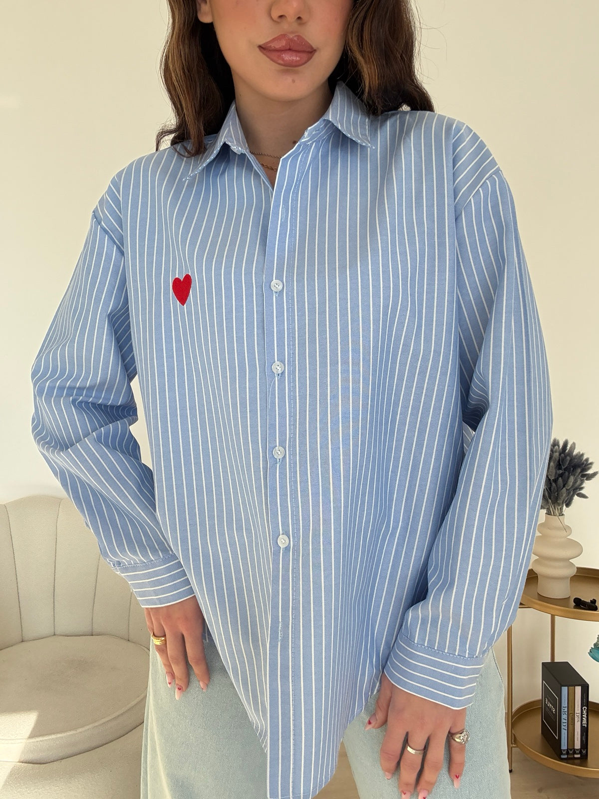 R62389-CAMICIA I'M IN LOVE SKY