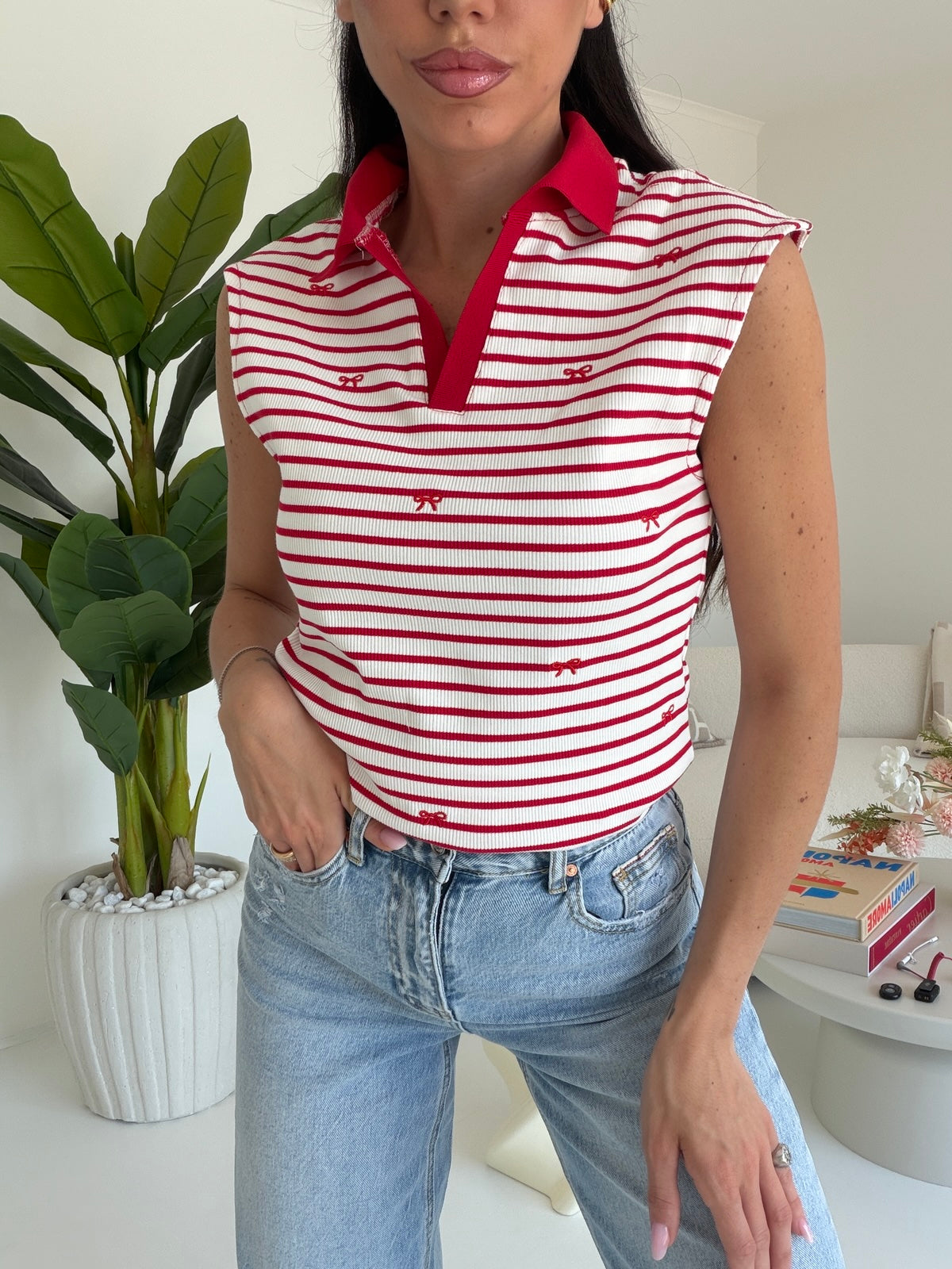 G68258-POLO FIOCCHETTI CHERRY