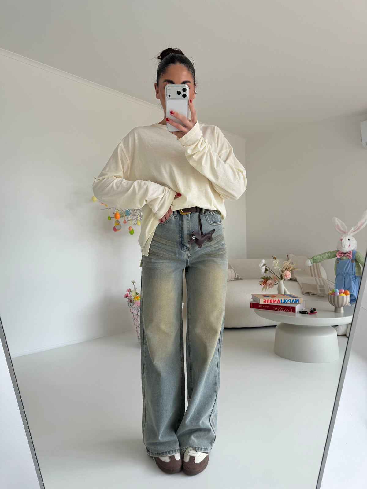 MI2622-JEANS+CINTURA LAVAGGIO SABBIATO