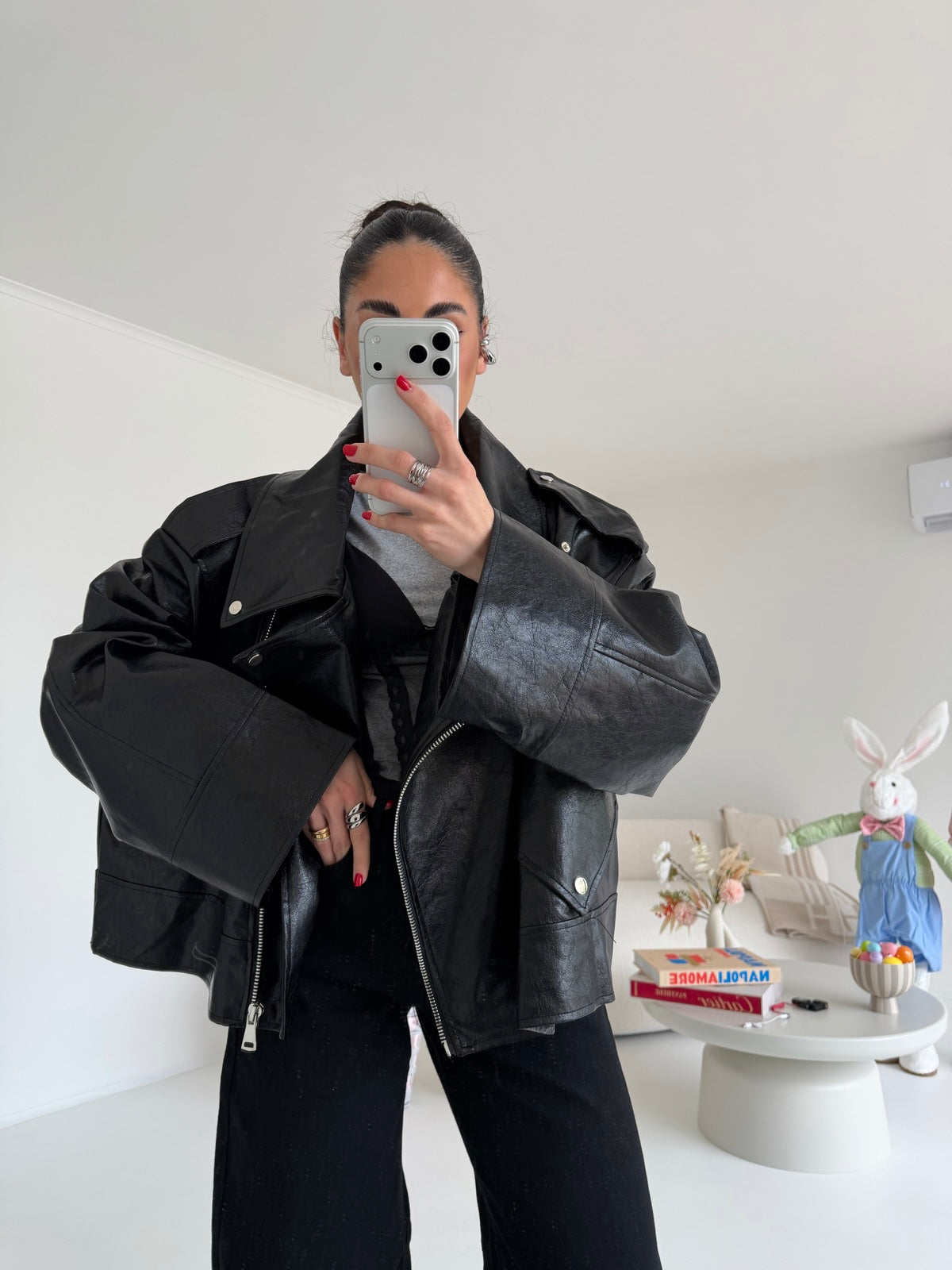 PU8020-1-BIKER ECOPELLE NERO