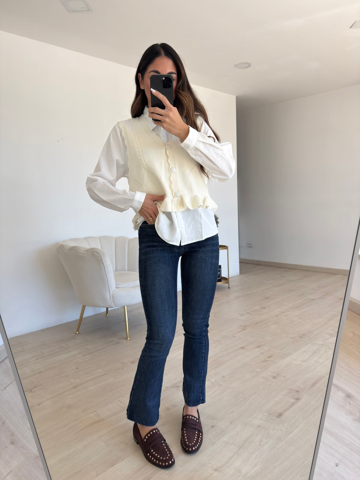 8313-CAMICIA+GILET ARYA BURRO