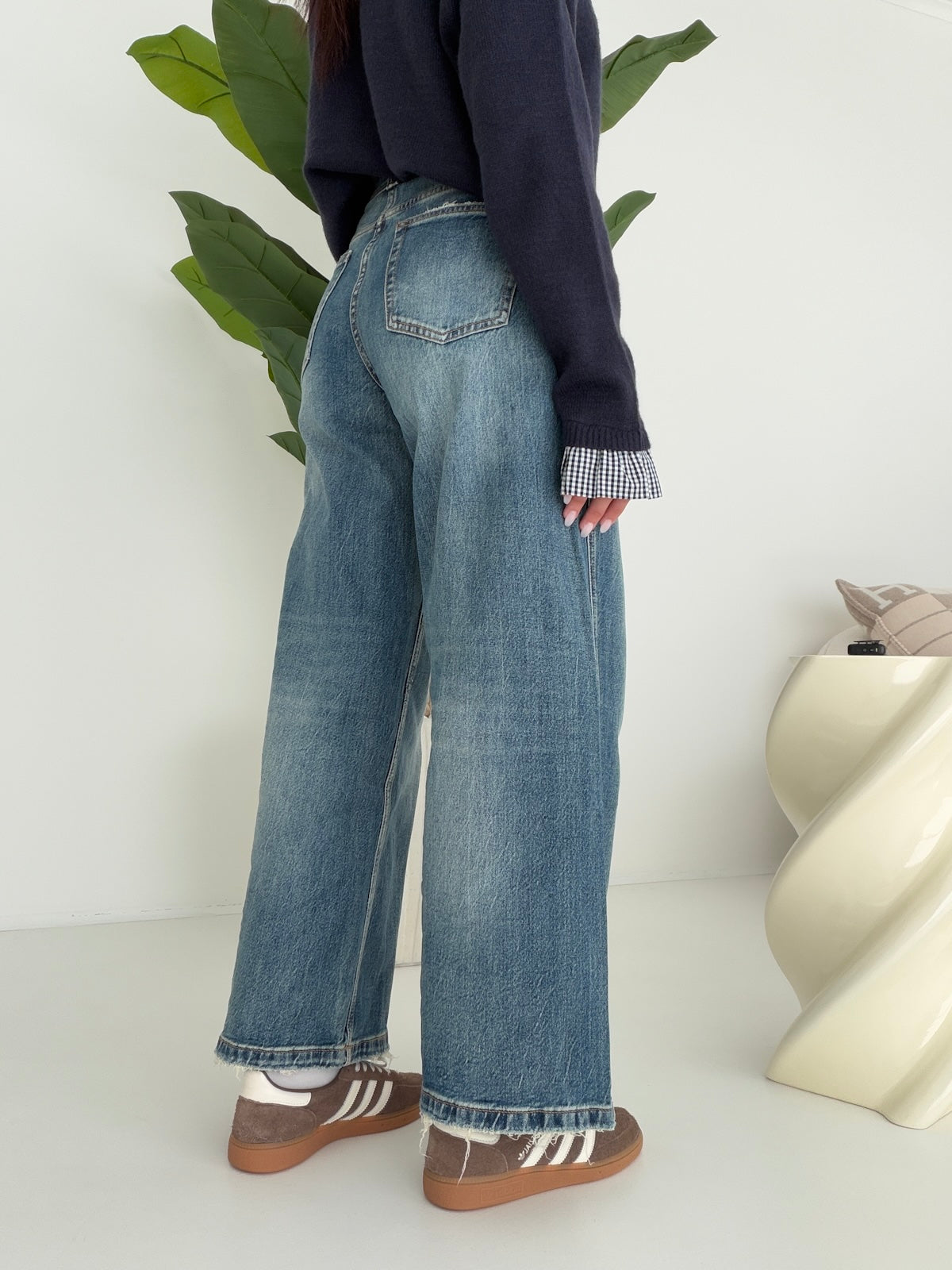H5760-JEANS PALAZZO CROP MANDY