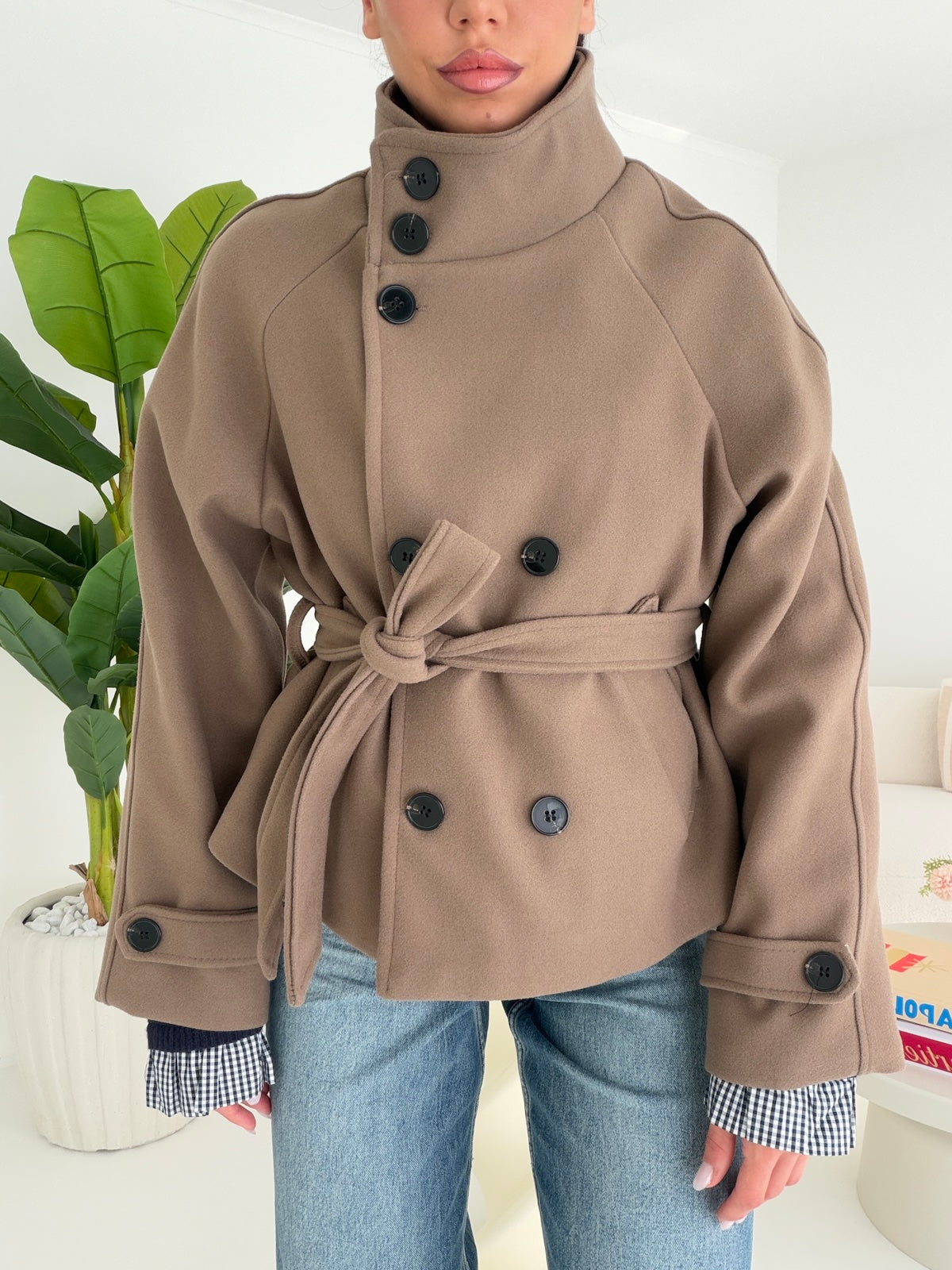 MINI TRENCH CLAUDIA TAUPE