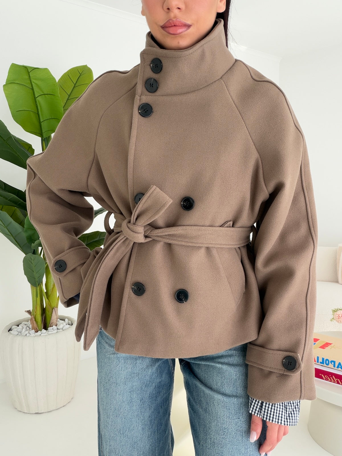 MINI TRENCH CLAUDIA TAUPE