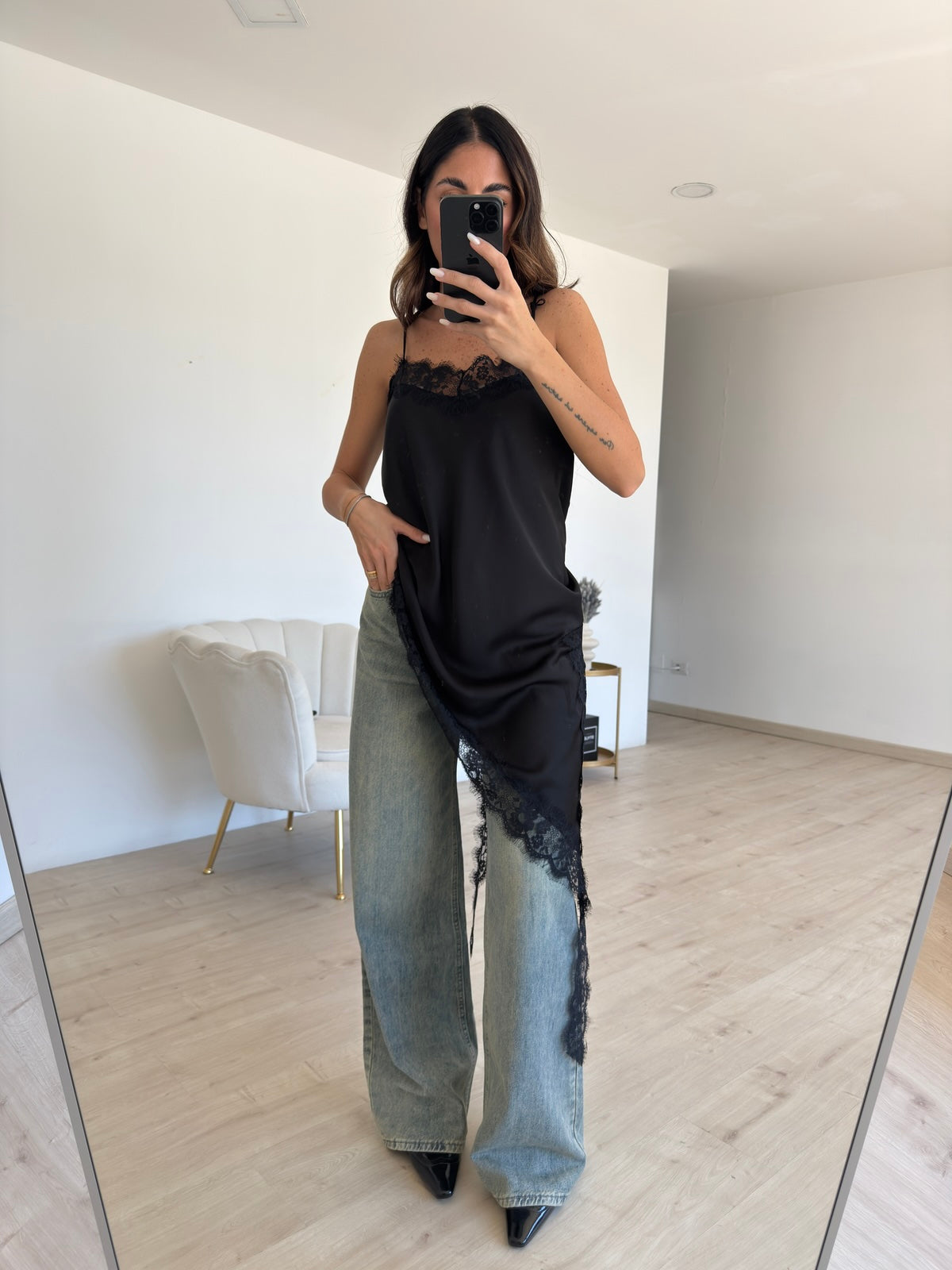 MAXI BLUSA LINGERIE NERA