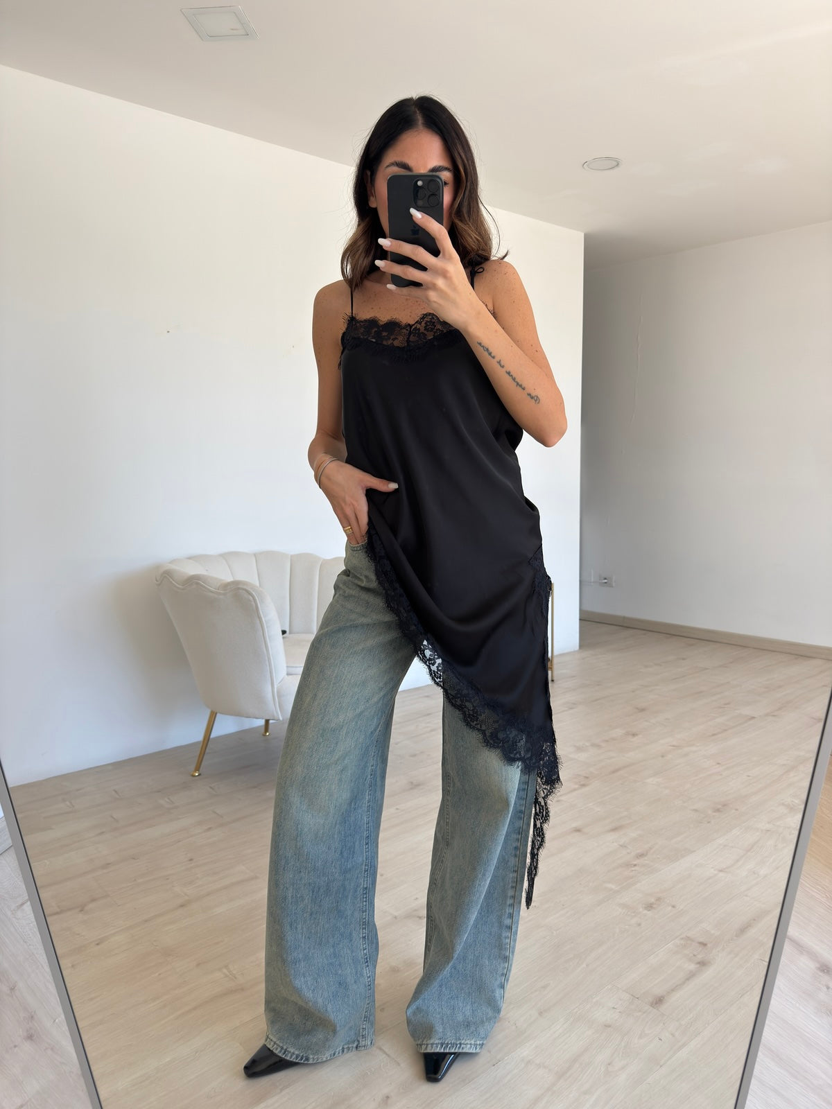 MAXI BLUSA LINGERIE NERA