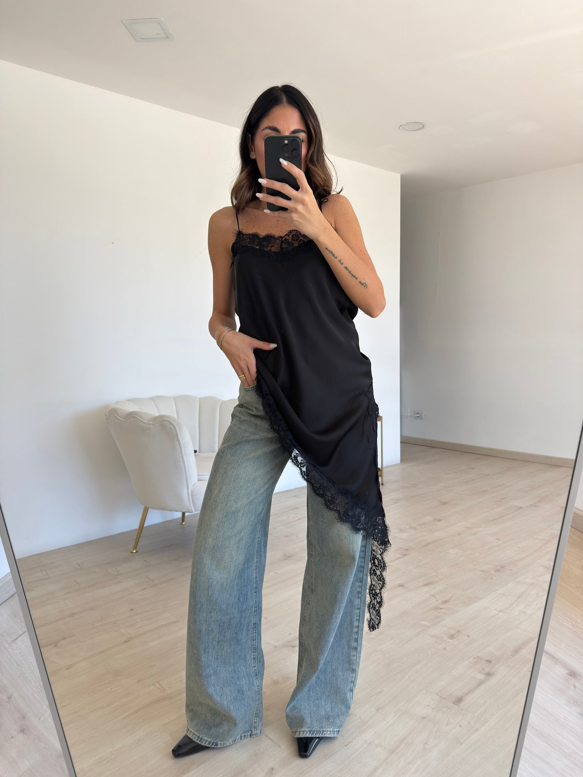 MAXI BLUSA LINGERIE NERA