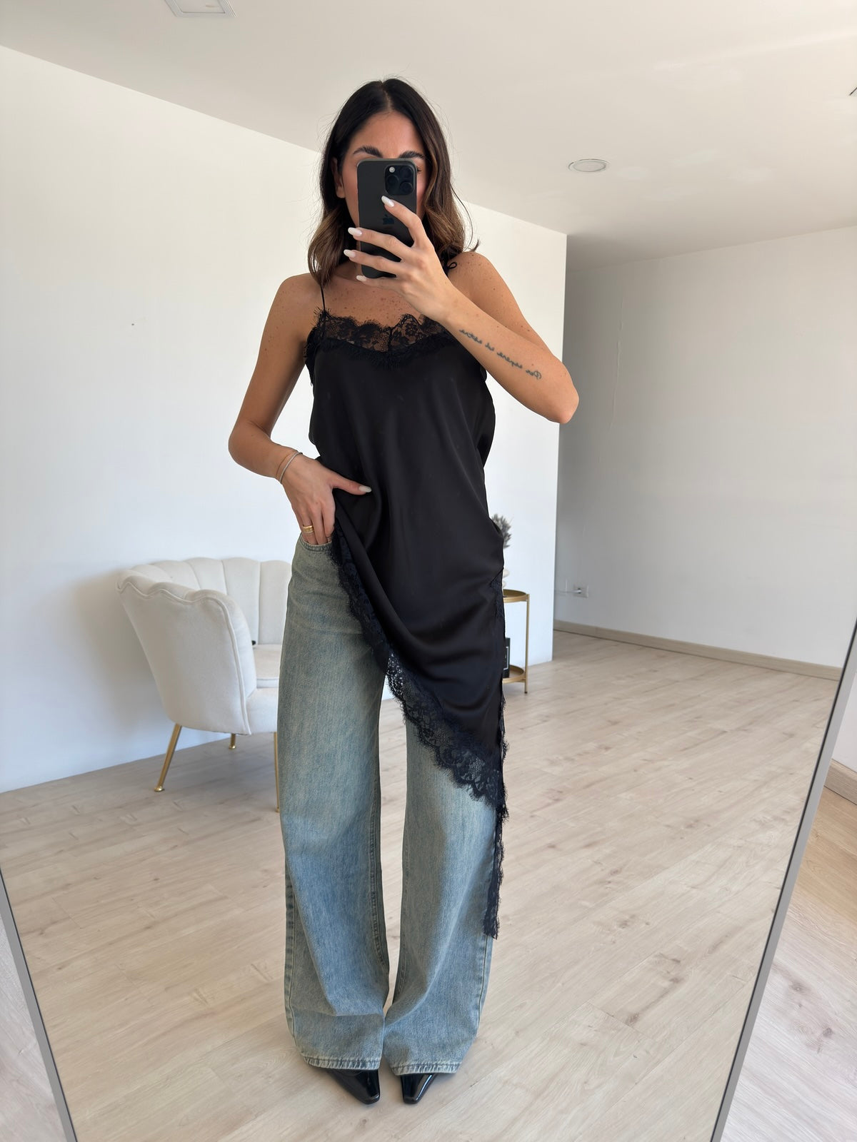 MAXI BLUSA LINGERIE NERA