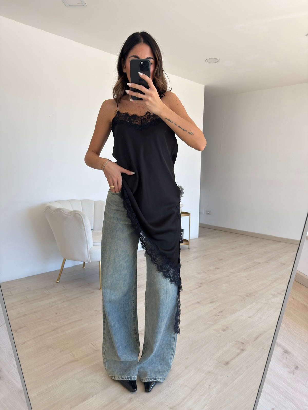 MAXI BLUSA LINGERIE NERA