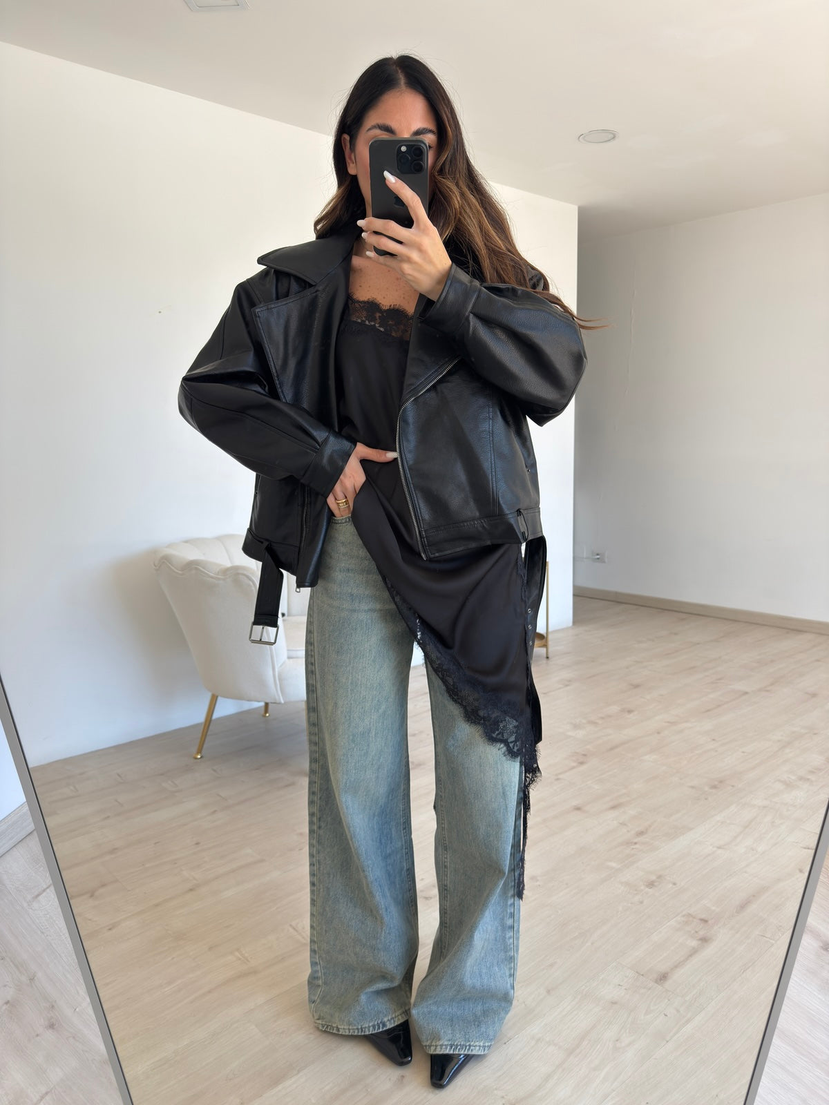 MAXI BLUSA LINGERIE NERA
