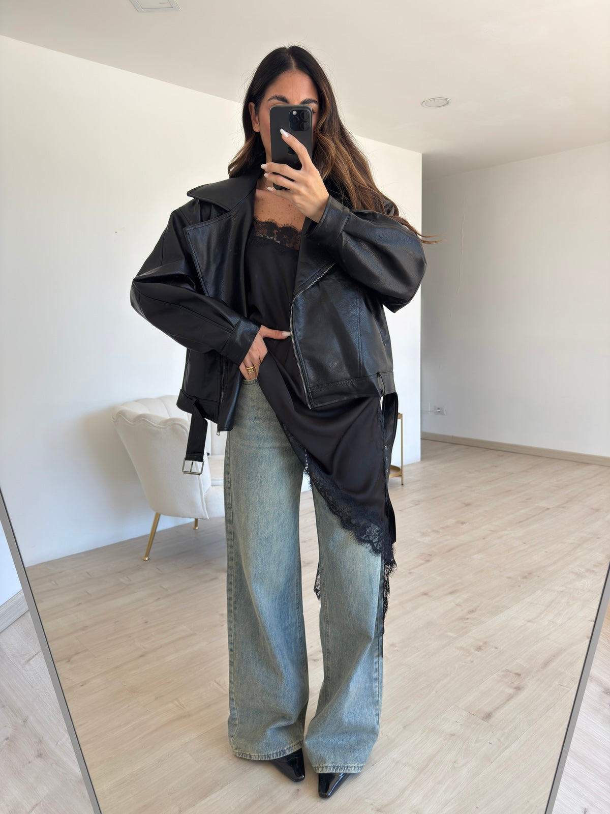 MAXI BLUSA LINGERIE NERA