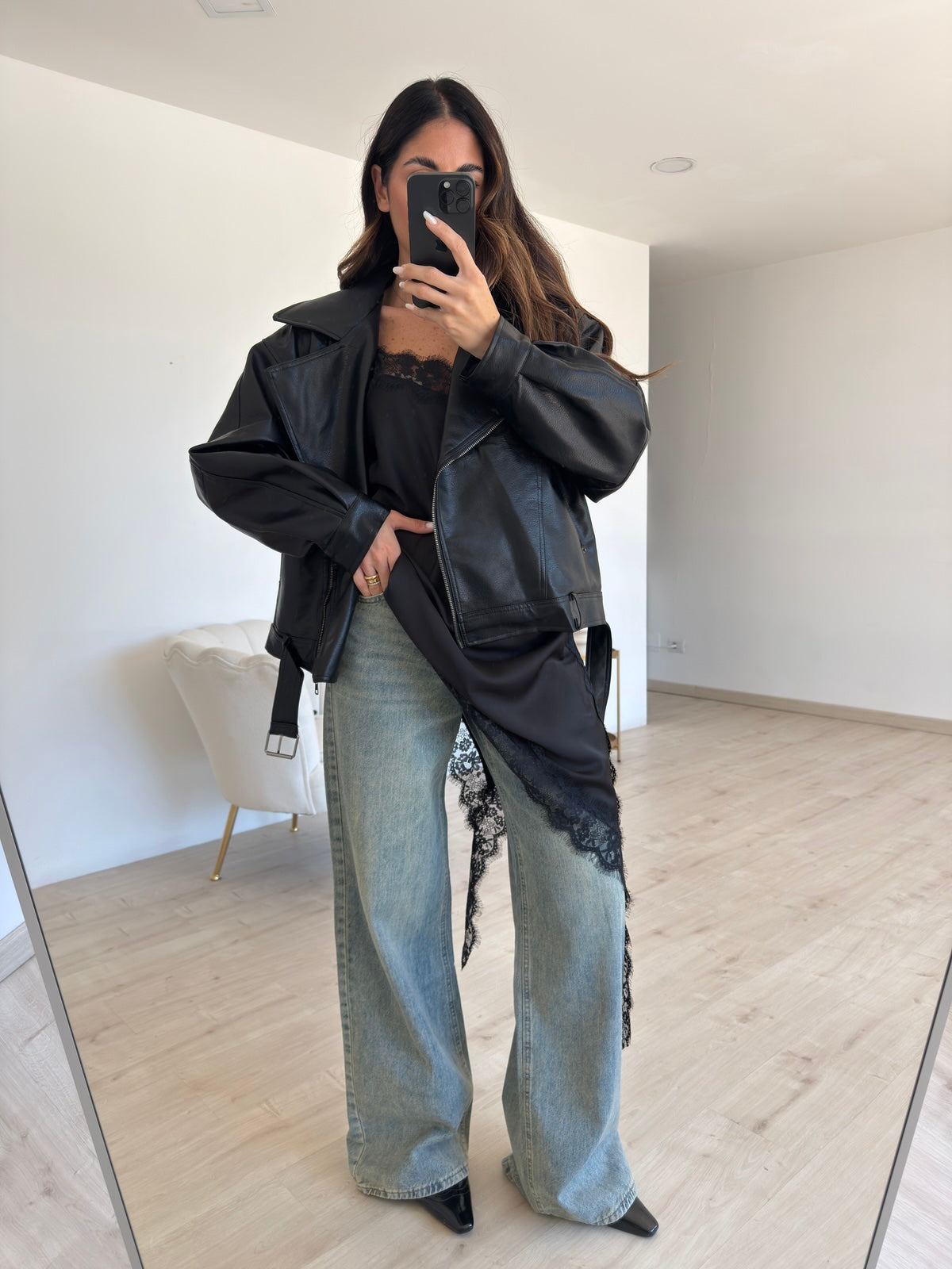 MAXI BLUSA LINGERIE NERA
