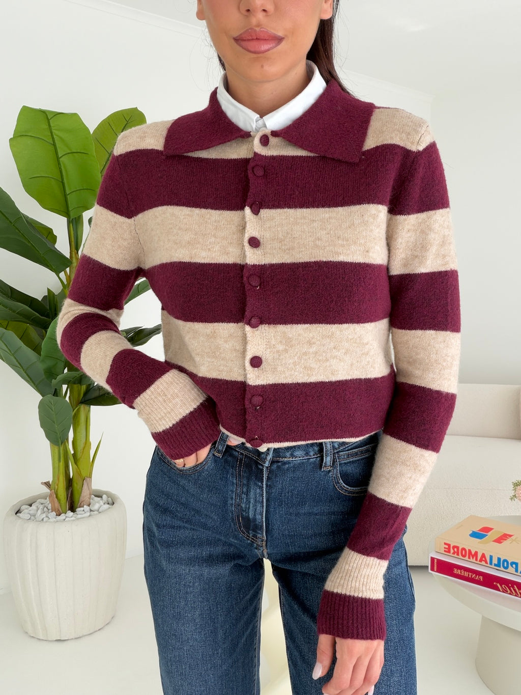 HE70128-CARDIGAN ELLIE BORDEAUX