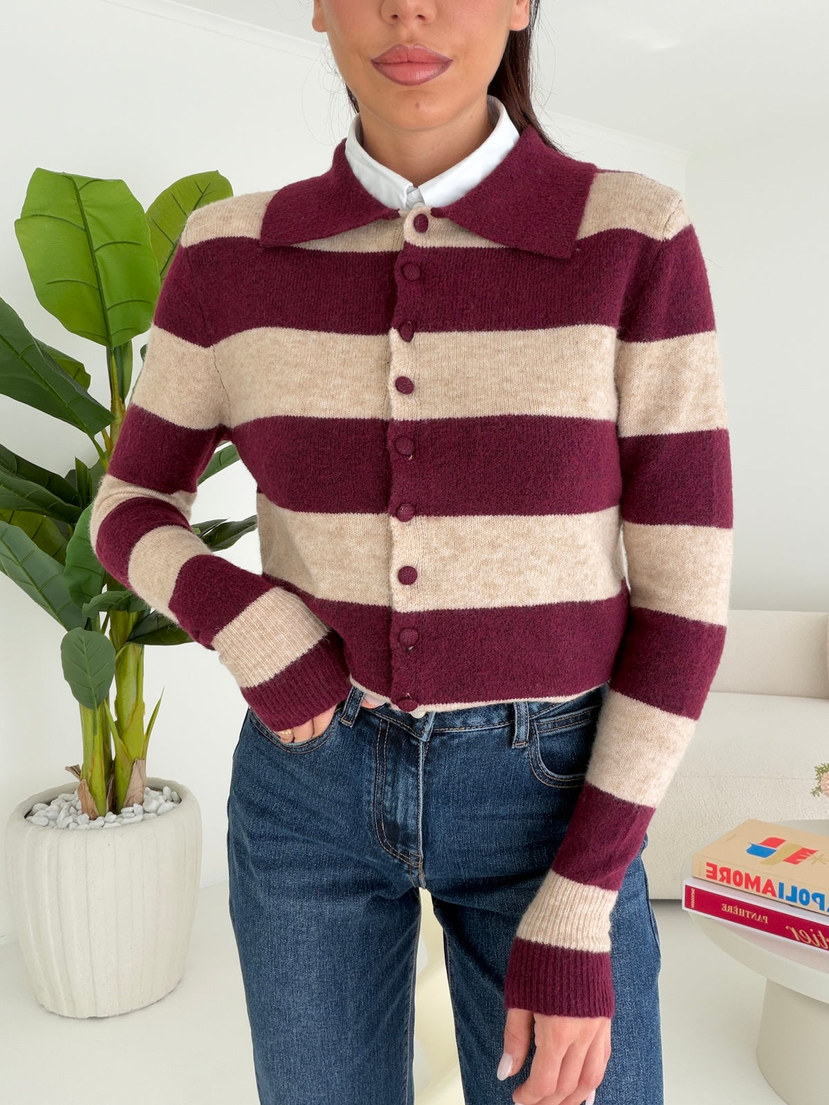 HE70128-CARDIGAN ELLIE BORDEAUX