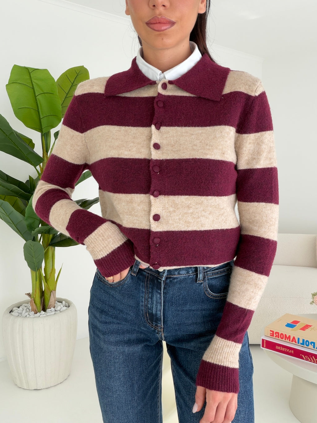 HE70128-CARDIGAN ELLIE BORDEAUX