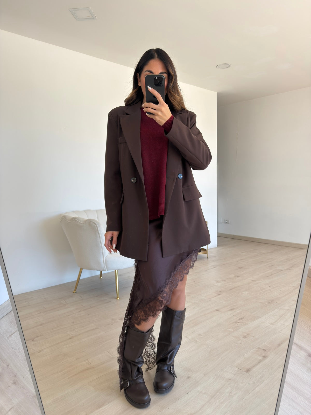 MAXI BLUSA LINGERIE CHOCO