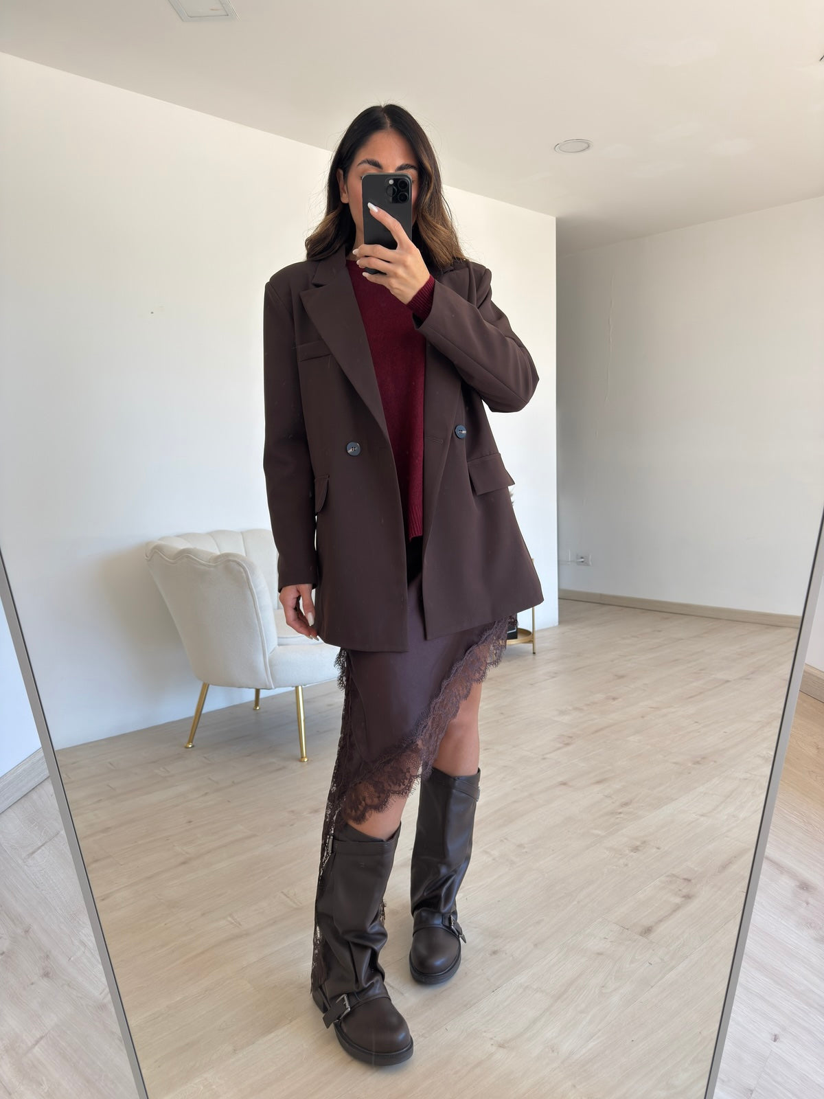 MAXI BLUSA LINGERIE CHOCO