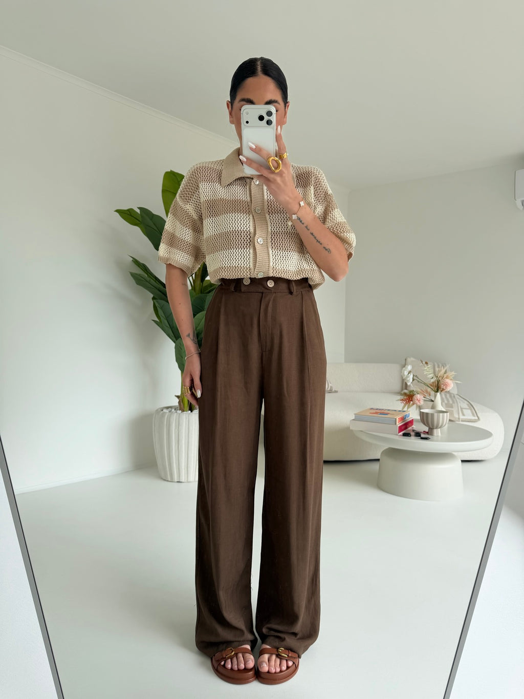 PANTALONE PALAZZO MUST CHOCO