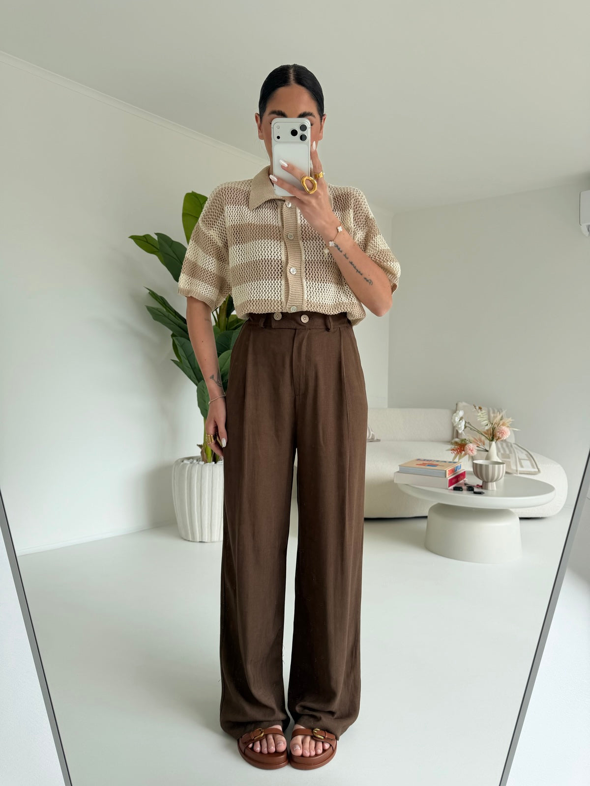 PANTALONE PALAZZO MUST CHOCO