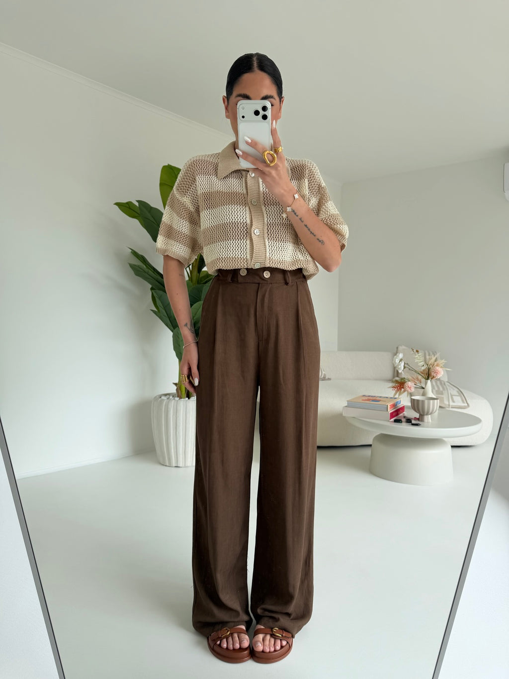 PANTALONE PALAZZO MUST CHOCO