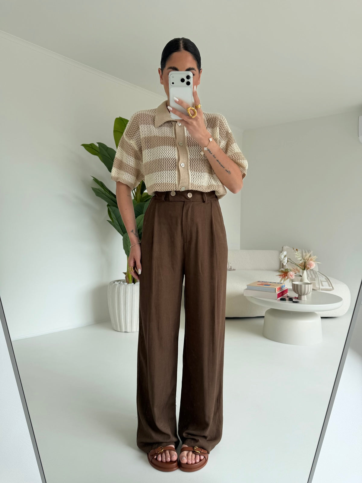 PANTALONE PALAZZO MUST CHOCO