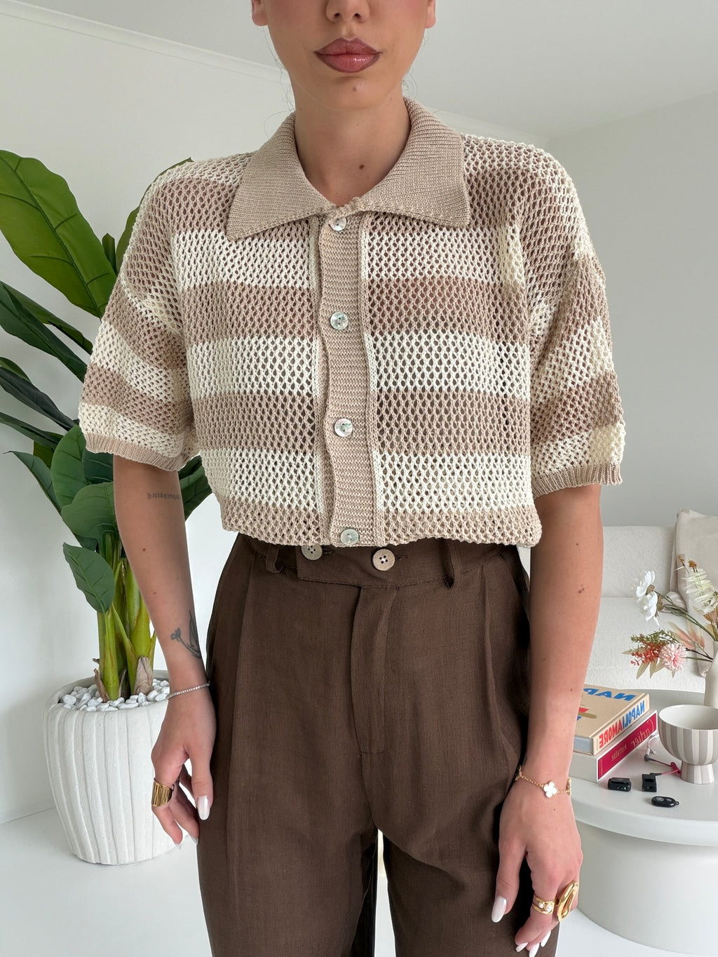 POLO STRIPES TAUPE