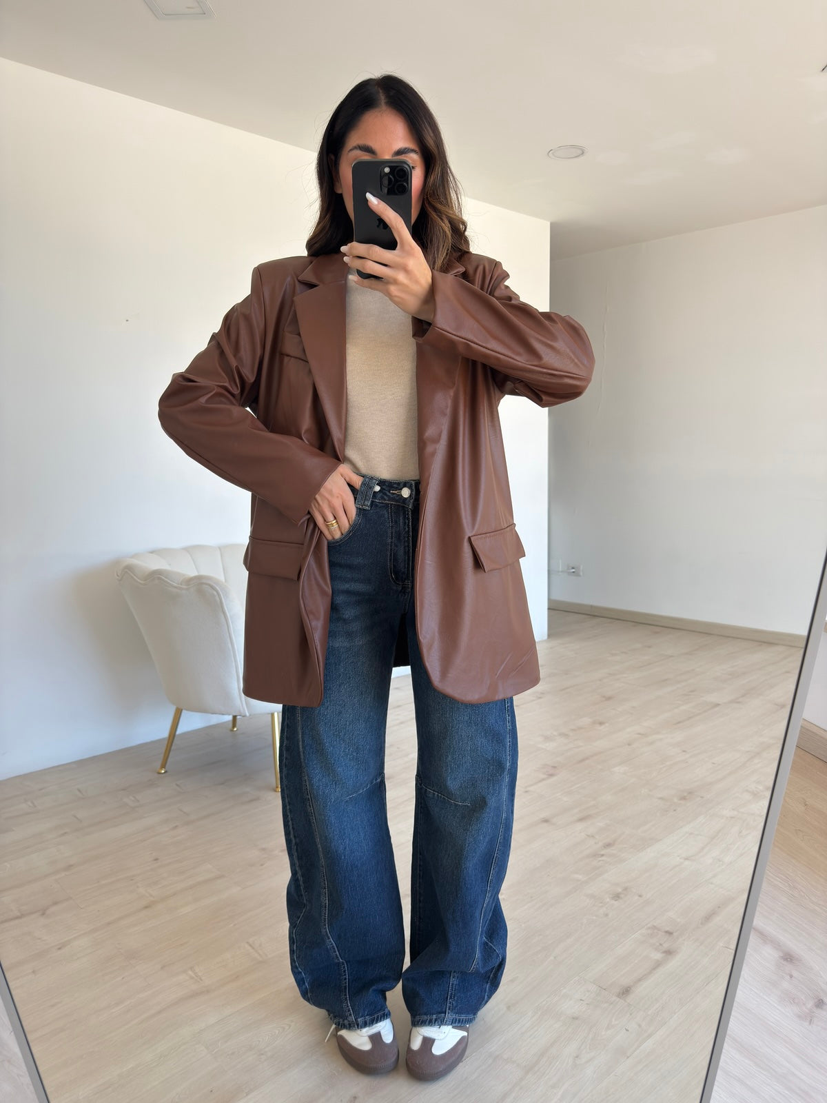 BLAZER LEATHER CHOCO