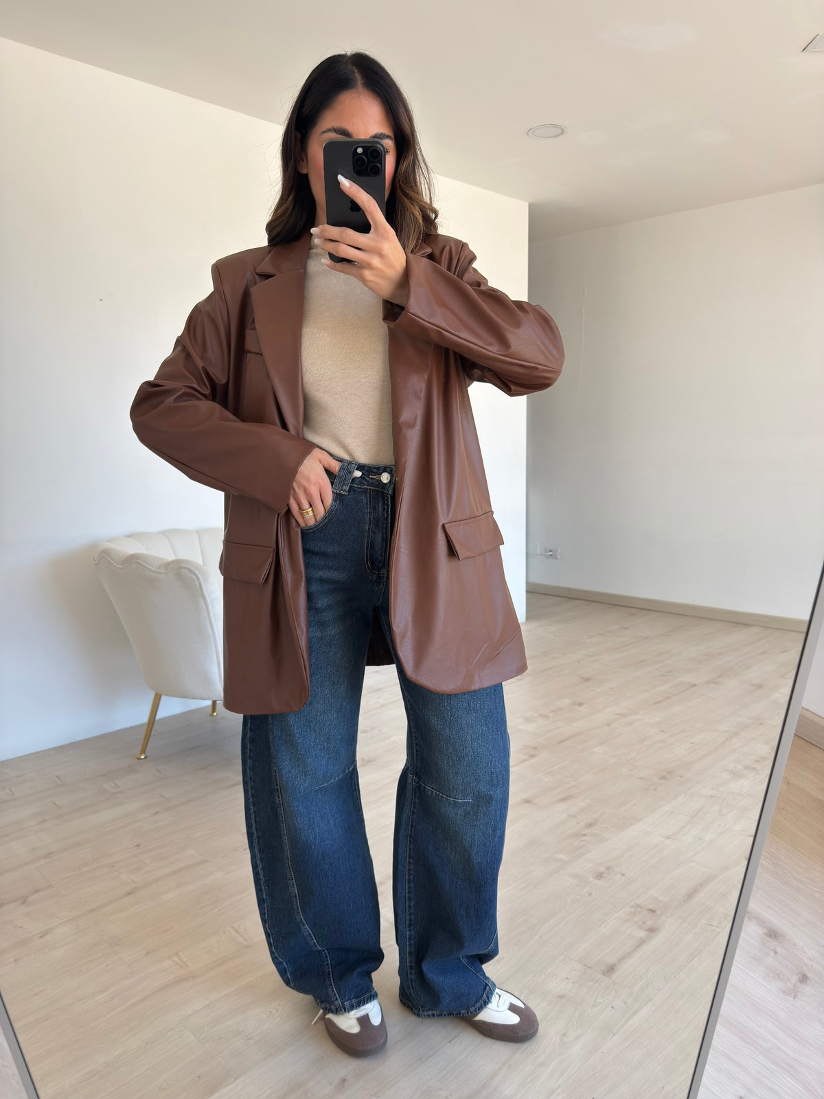BLAZER LEATHER CHOCO