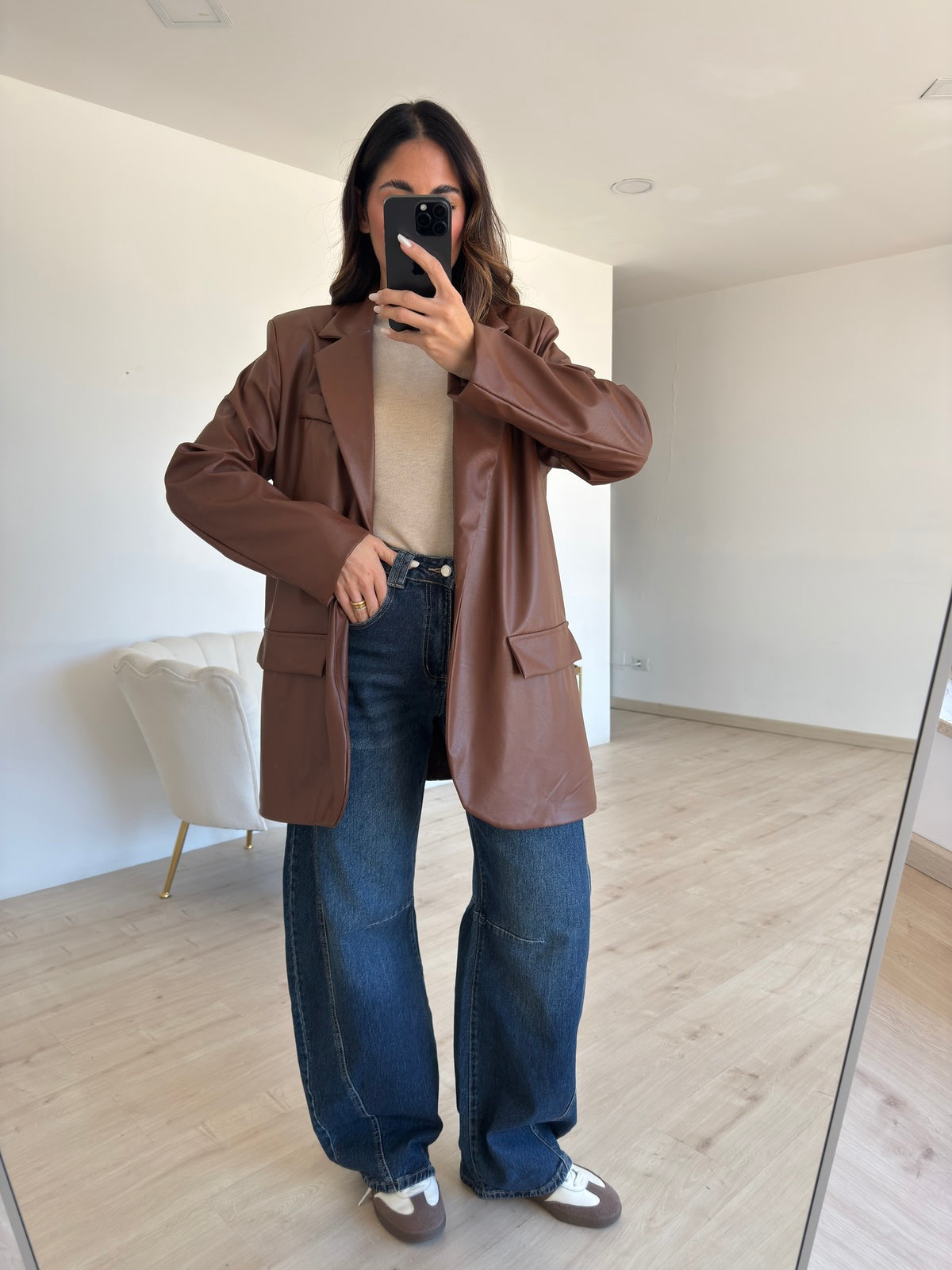 BLAZER LEATHER CHOCO