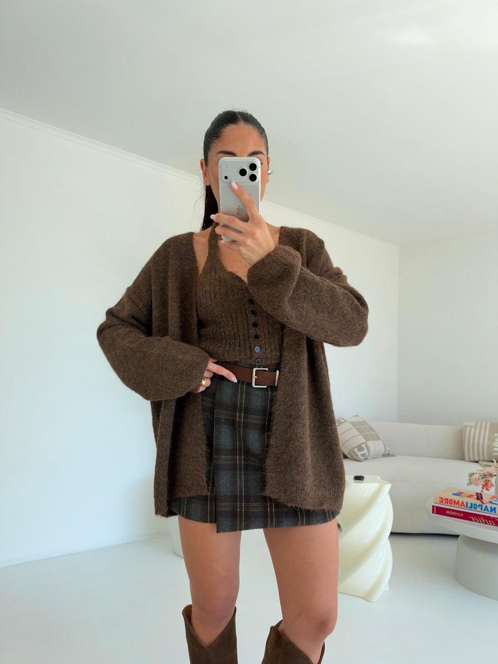 H70825-MINI GONNA SHORT SKYLAR CHOCO