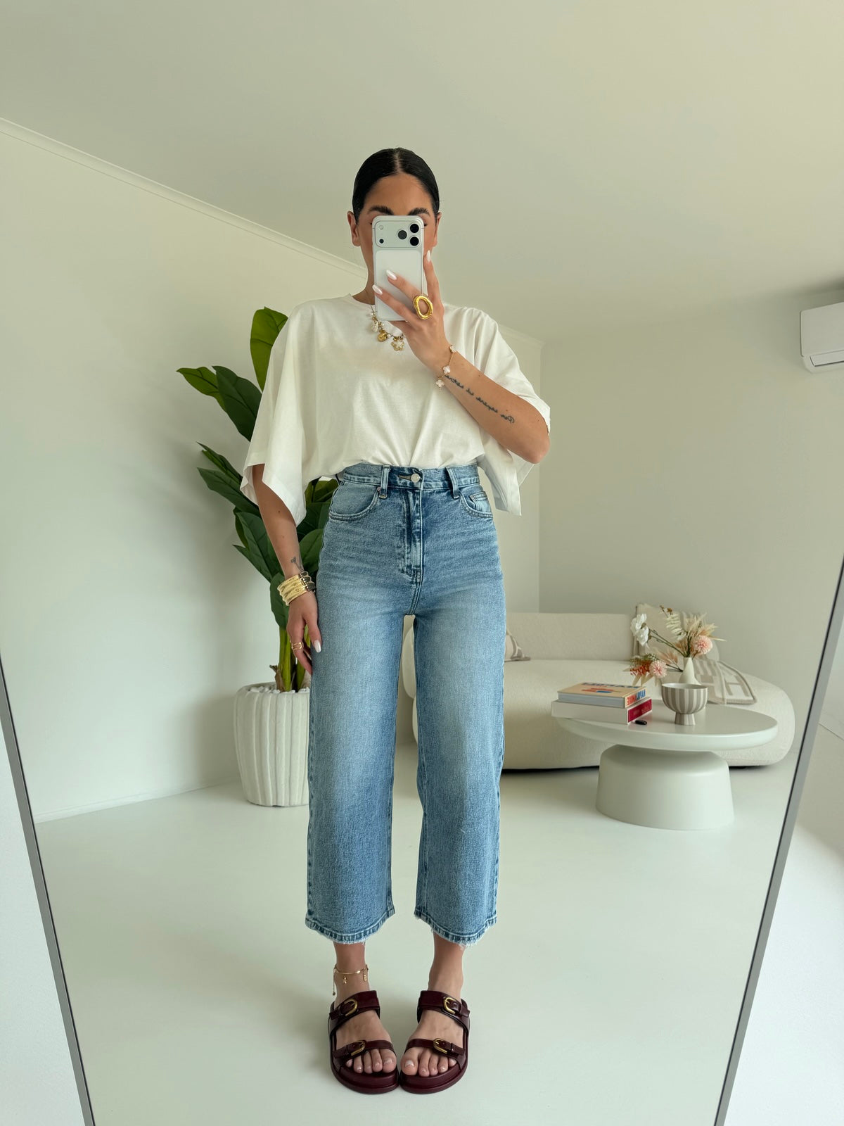 H3375-JEANS PALAZZO CROP DENIM