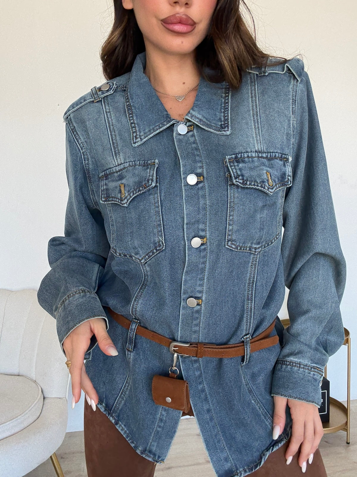 E2032-CAMICIA PALM SPRINGS DENIM