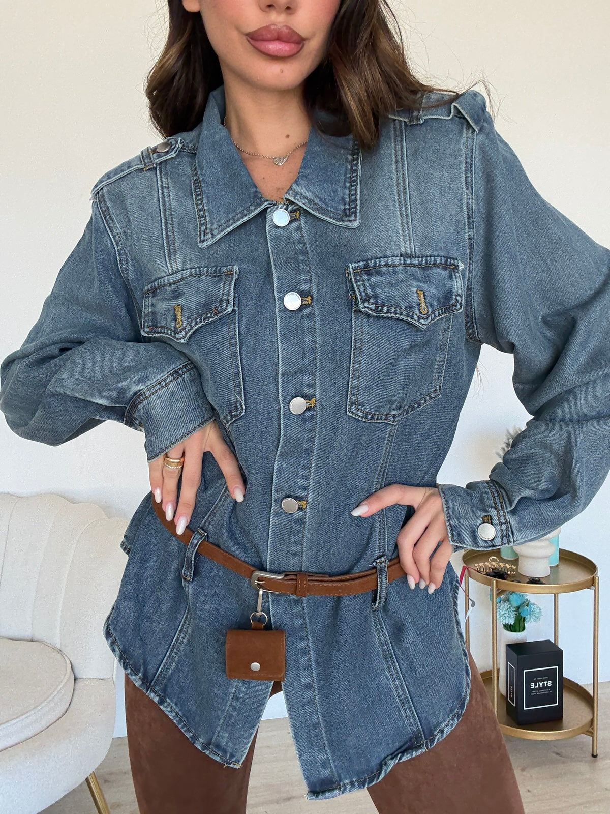 E2032-CAMICIA PALM SPRINGS DENIM