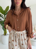 CAMICIA IN SIMIL LINO BISCOTTO